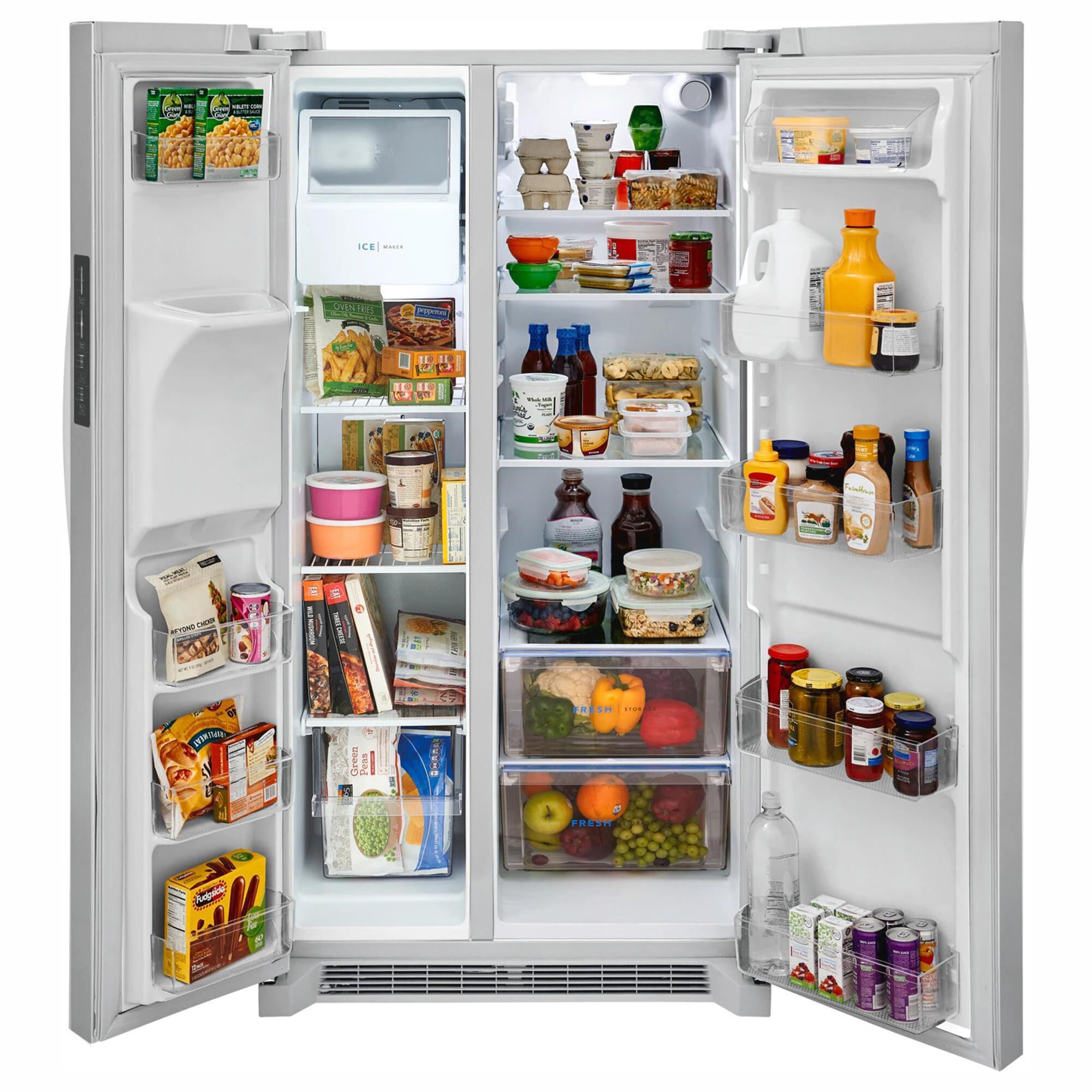Frigidaire サイドバイサイド冷蔵庫 ホワイト Frigidaire 25.6 Cu. Ft. Standard Depth Side-by-Side Refrigerator