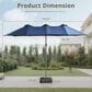 HOMLUX 15" Outdoor Market Umbrella with Sandbags Base in Dark Blue, , large