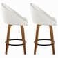 LumiSource Matisse 26" Swivel Counter Stool with Cream Fabric Upholstery in Walnut and Black (Set of 2), , large
