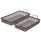 Maple and Jade 2-Piece Grid Wood Tray in Matte Black and Brown, , large