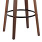 LumiSource Matisse 30" Swivel Barstool with Grey Fabric Upholstery in Walnut and Black (Set of 2), , large