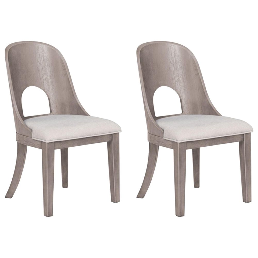 Furniture of America Sterling West Side Chair in White Oak (Set of 2), , large