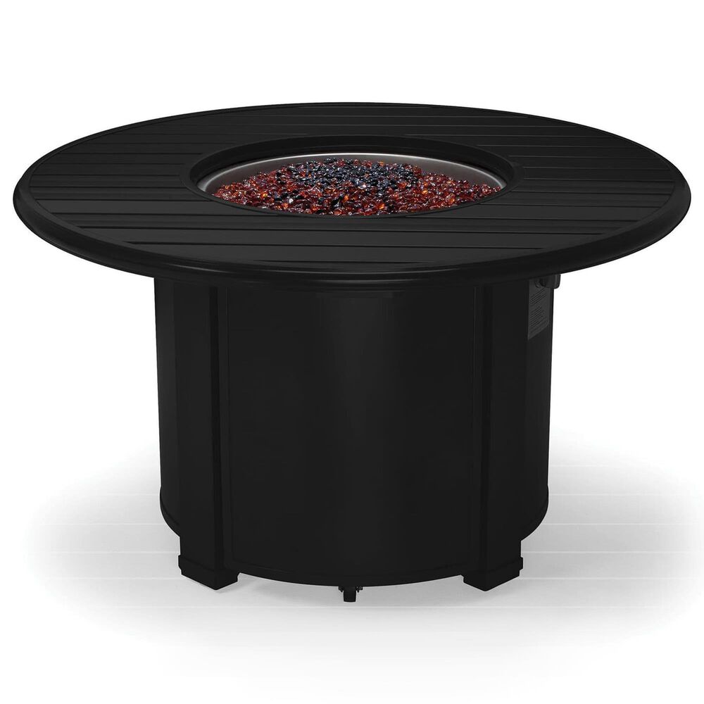Winston Furniture Slat Top and Icon 5-Piece Round Firepit Chat Set in Textured Pewter, , large