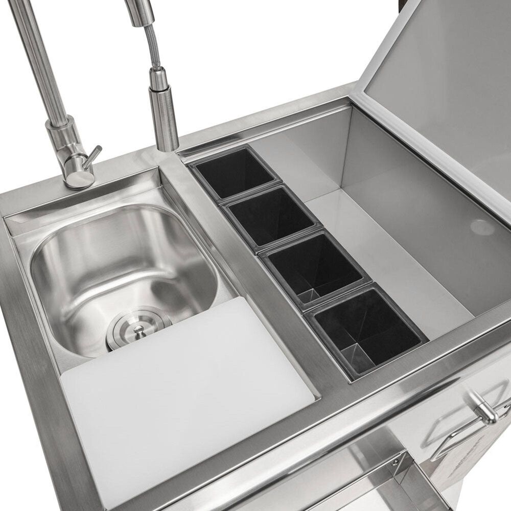 Coyote Outdoor 30&quot; Refreshment Center with Sink, Faucet and Drop-In Cooler in Stainless Steel, , large