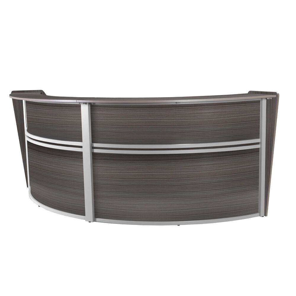 Regency Global Sourcing Marque Reception 2-Piece Desk Workstation Set in Driftwood Grey, , large