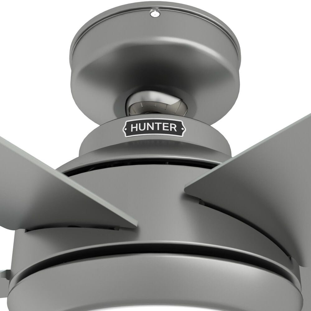 Hunter Zayden 52&quot; Ceiling Fan with LED Light in Matte Silver, , large
