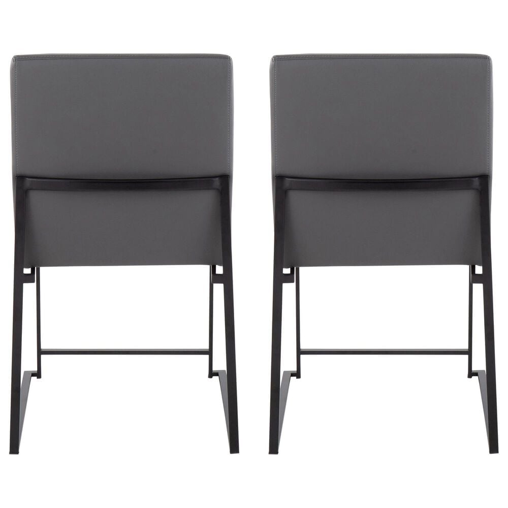 LumiSource Fuji Side Chair with Grey Cushion in Black (Set of 2), , large