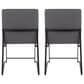 LumiSource Fuji Side Chair with Grey Cushion in Black (Set of 2), , large