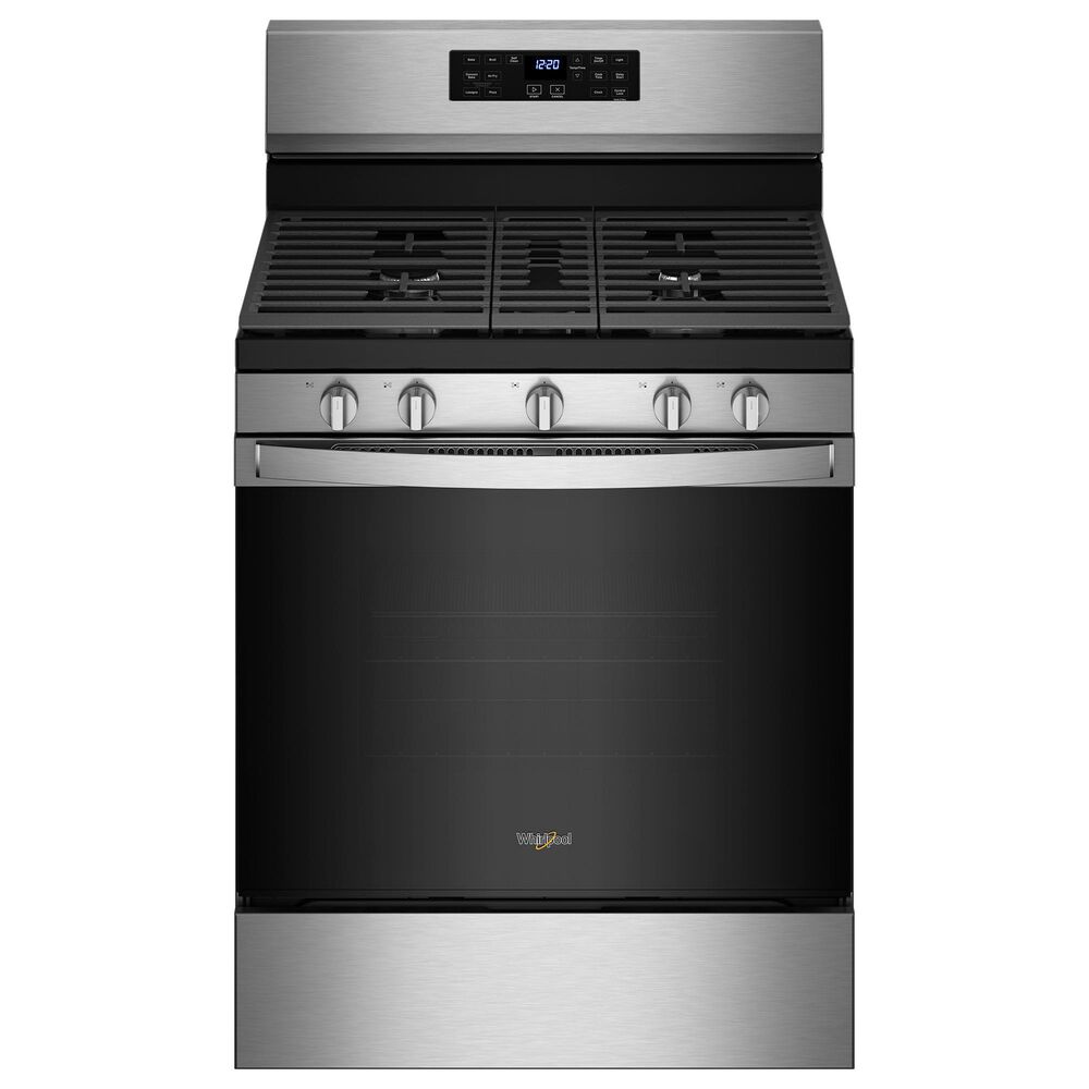 Whirlpool 2-Piece Kitchen Package with 5.0 Cu. Ft. Freestanding Gas Range and Microwave in Fingerprint Resistant Stainless Steel, , large