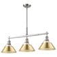 Golden Lighting Orwell 3-Light Linear Pendant with Brushed Champagne Bronze Shade in Pewter, , large