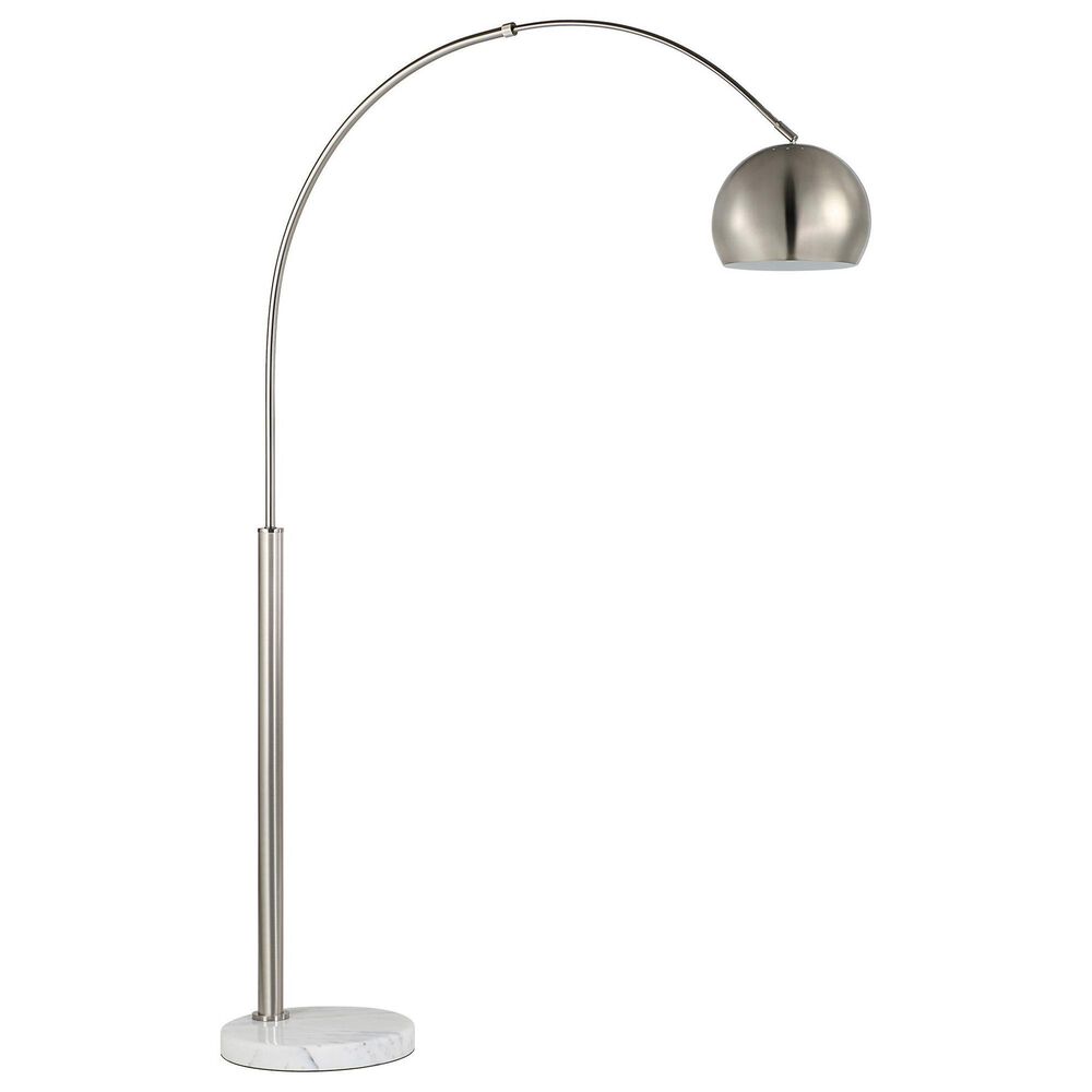 Renwil Aglow Floor Lamp in Plated Brushed Nickel and White, , large