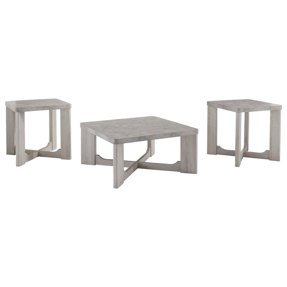 Ashley Garnilly 3-Piece Occasional Table Set in Whitewash, , large