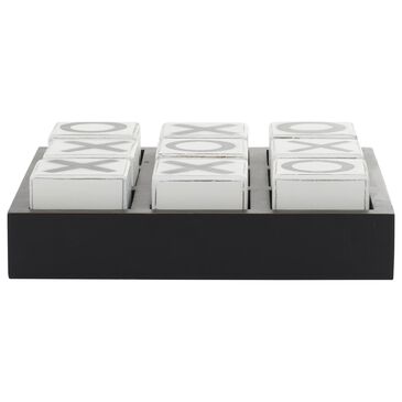 Maple and Jade 4" x 14" Tic Tac Toe Game Set in Black and White, , large