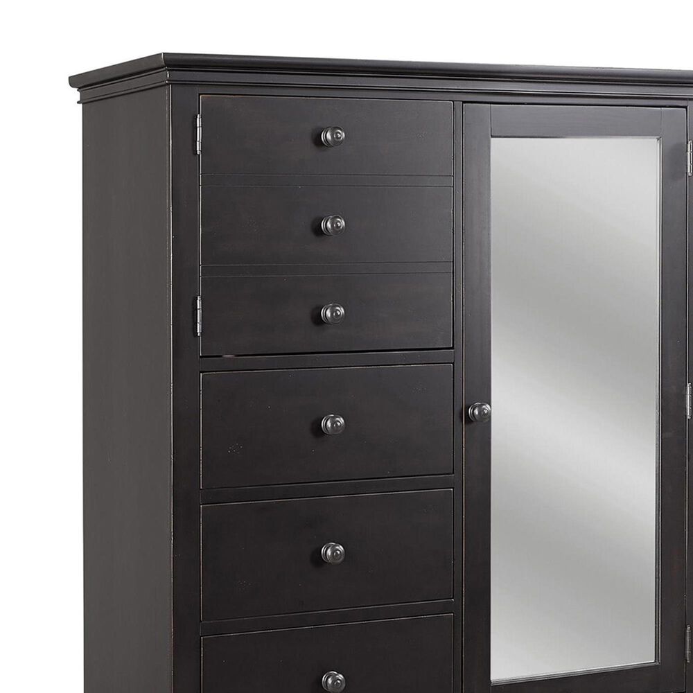 Riva Ridge Oxford 4-Drawer Chifforobe in Black, , large