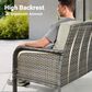 HOMLUX 4-Piece Patio Conversation Set with Grey Wicker in Beige, , large