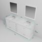 Lexora Home Dukes 80" Double Bathroom Vanity in White with 2 cm White Cultured Marble Top and Rectangular Sinks, , large