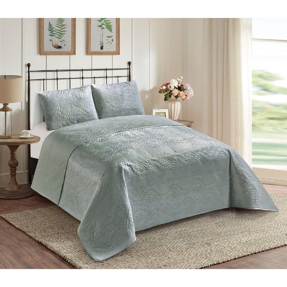 Duke Imports Virah Bella Micromink 3-Piece King Quilt Set in Diamond Knit Silver, , large