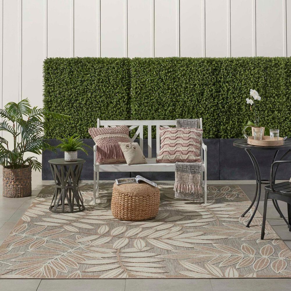 Nourison Aloha Tropical 9&#39;6&quot; x 13&#39; Natural Indoor/Outdoor Area Rug, , large
