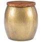 Linon Home Decor Royce 19" Drum Side Table with Storage in Brass, , large