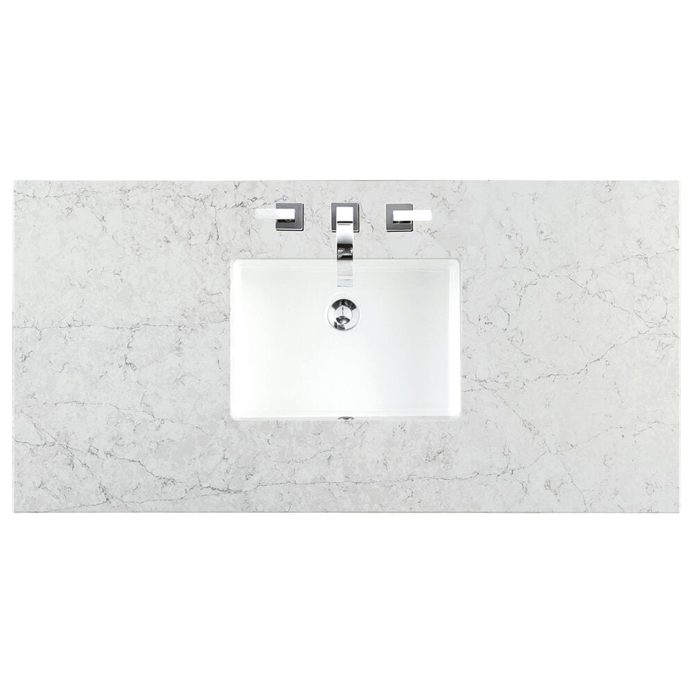 James Martin Vanities Marigot Single 48&quot; Single Vanity in Sun-washed Oak with 3 cm Eternal Jasmine Pearl Quartz Top, , large