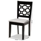 Baxton Studio Peter Side Chair with Grey Cushion in Dark Brown (Set of 4), , large