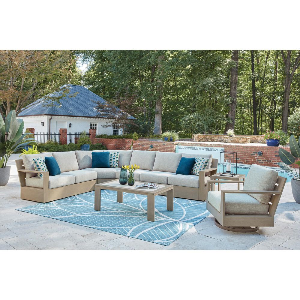 Ashley Kimpton Isle Patio Square End Table in Brown - Table Only, , large