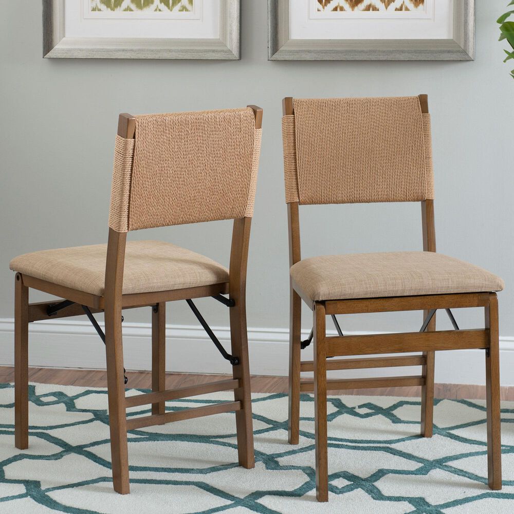 Linon Home Decor Norway Folding Chair in Natural, , large