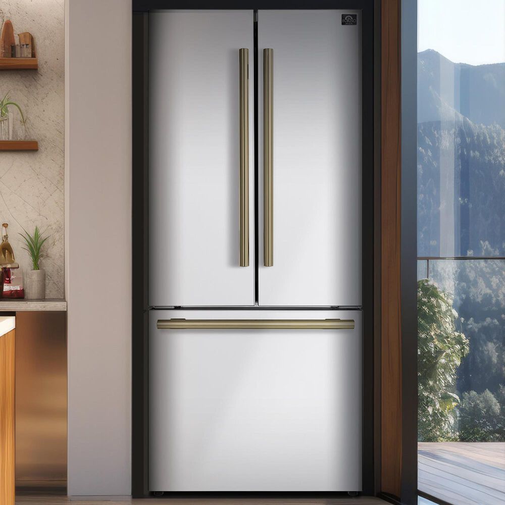 Forno Gallipoli 17.5 Cu. Ft. French Door Refrigerator with Bottom Freezer in White, , large