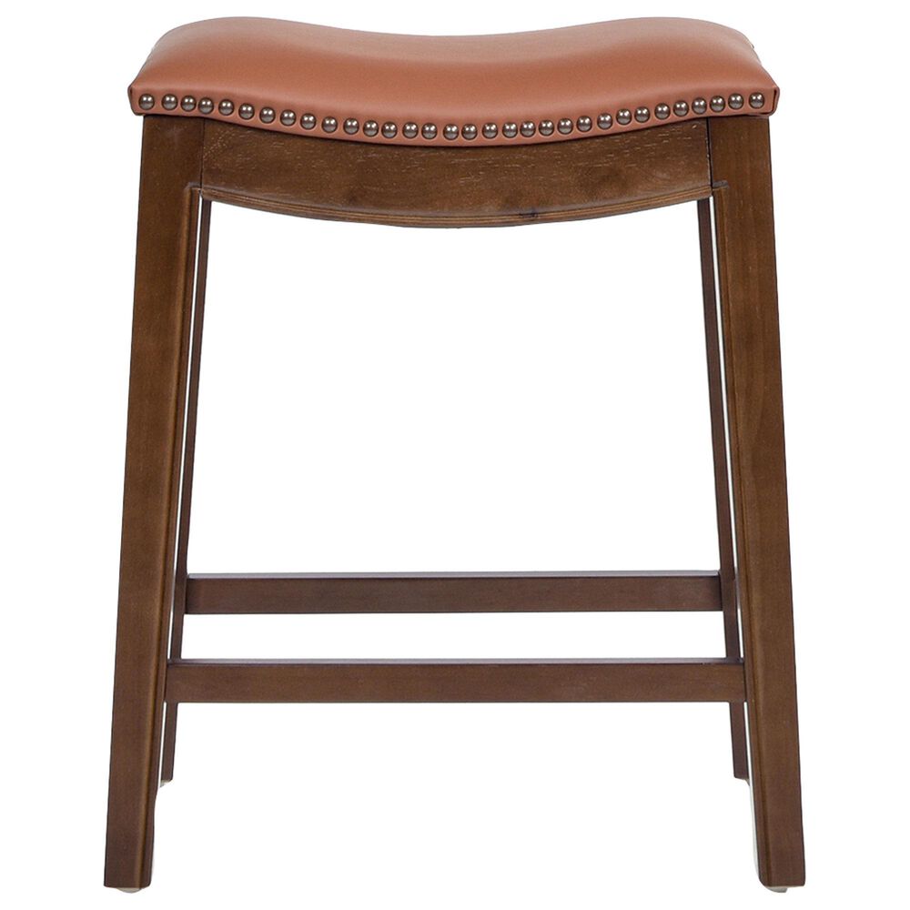 Jennifer Taylor Home Barlow 24.5" Backless Saddle Counter Stool in Bourbon Brown, , large
