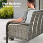 HOMLUX 4-Piece Patio Conversation Set with Grey Wicker in Gray, , large
