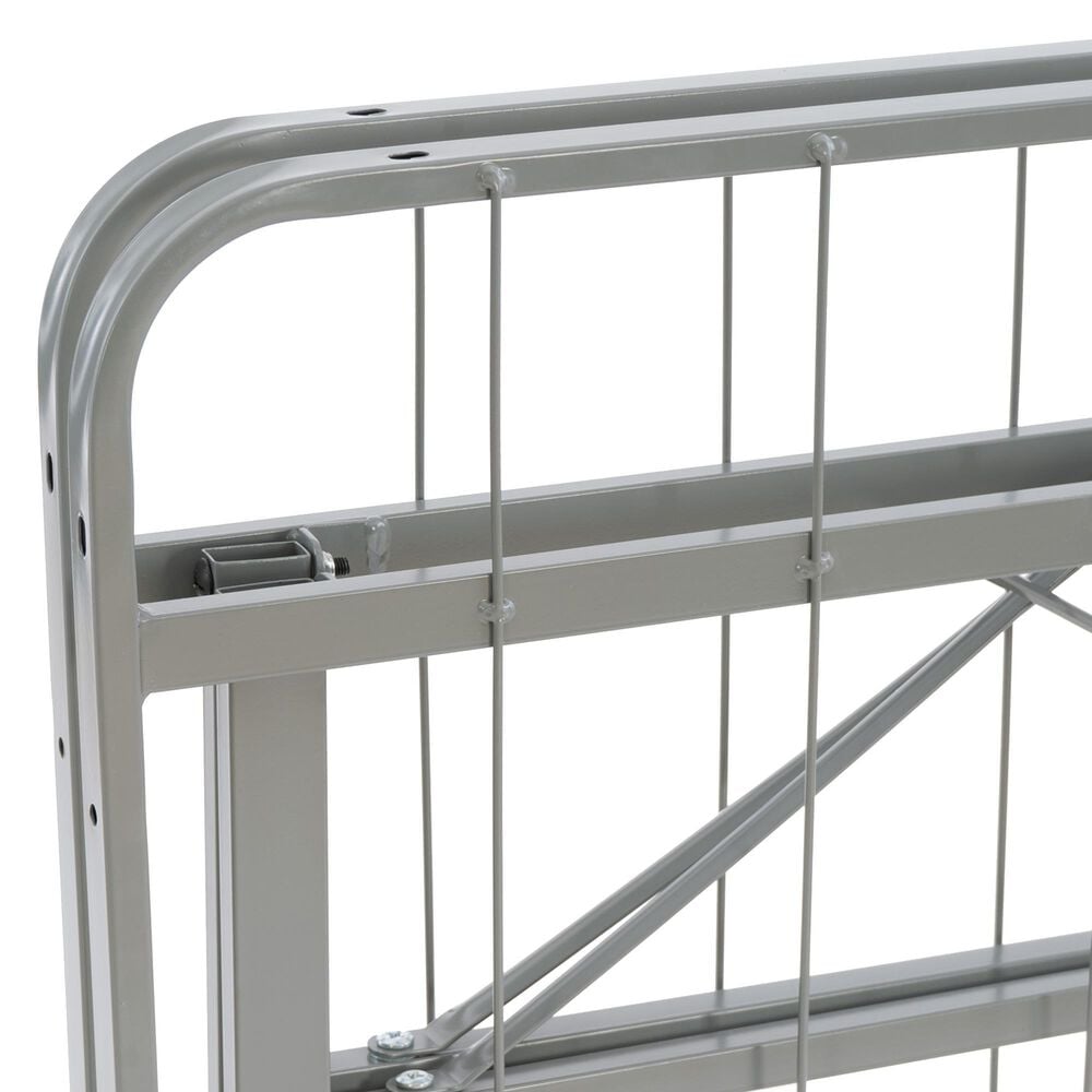 Linon Home Decor Franson Twin Folding Platform Bed Frame in Dark Pewter, , large