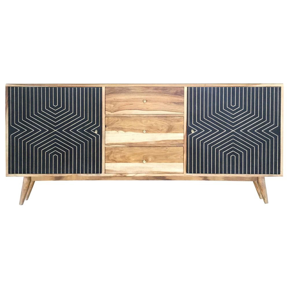 Pacific Landing Partridge 2 Door Server in Natural Sheesham and Black, , large