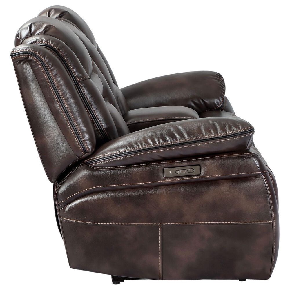 Steve Silver Oportuna Dual-Power Reclining Console Loveseat in Coffee, , large