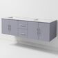 Lexora Home Geneva 60" Double Bathroom Vanity in Dark Grey with 2 cm White Carrara Marble Top and Rectangular Sinks, , large