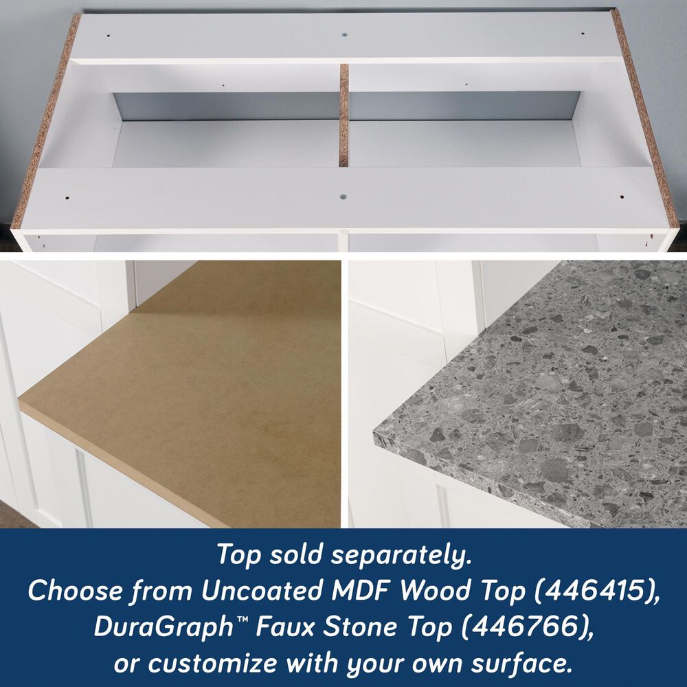 Sauder Bundled Cabinet with Faux Stone Top &amp; Doors, , large