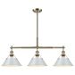 Golden Lighting Orwell 3-Light Linear Pendant with Dusky Blue Shade in Aged Brass, , large
