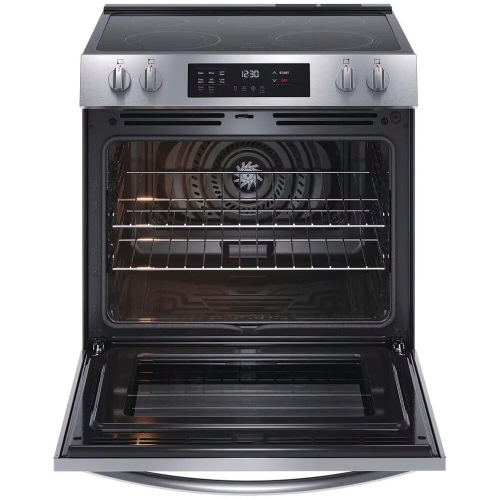 Frigidaire 4 PC Kitchen Package with 22.6 Cu. Ft. Counter-Depth French Door Refrigerator, 30&quot; Front Control Electric Range Ceramic with Top Convection, 1.8 Cu. Ft. OTR Microwave, and 24&quot; Built-In Dishwasher with DishSense and MaxDry, , large