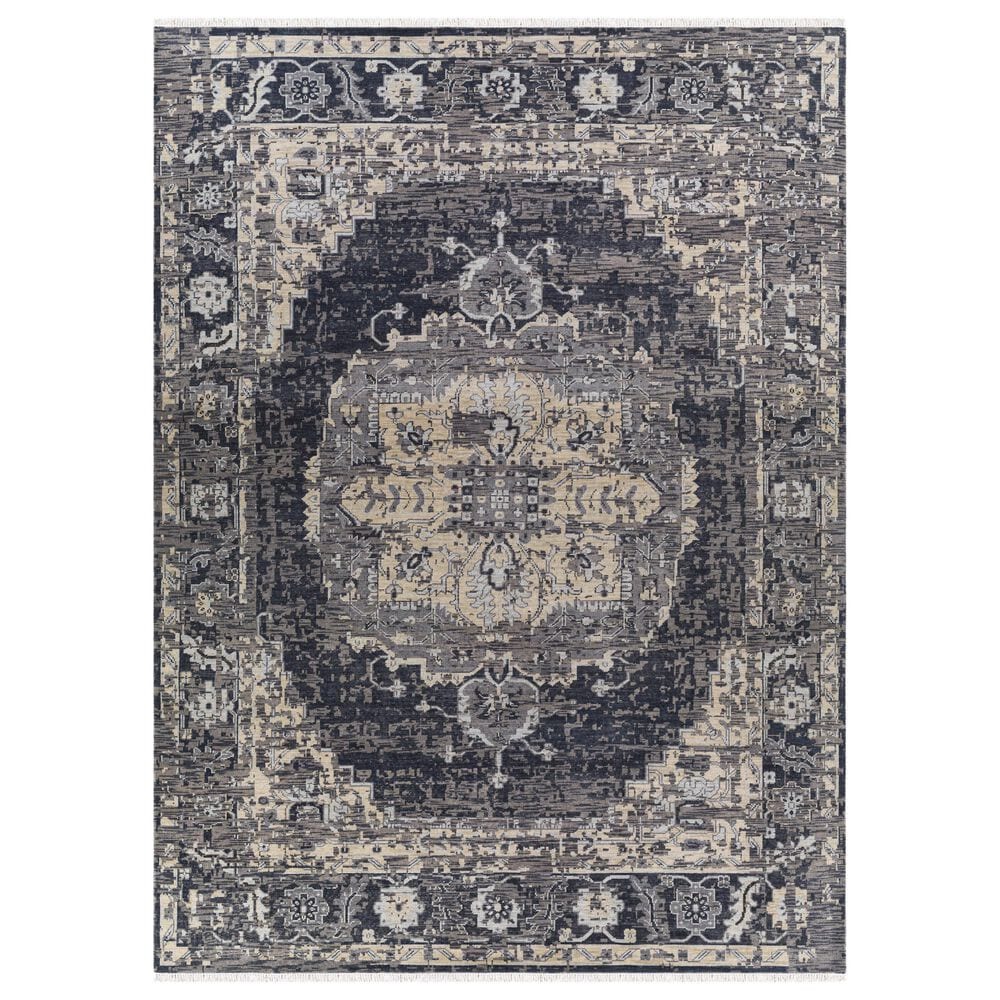 Surya Festival 10" x 14" Black, Charcoal, Medium Gray, Taupe and Cream Area Rug, , large