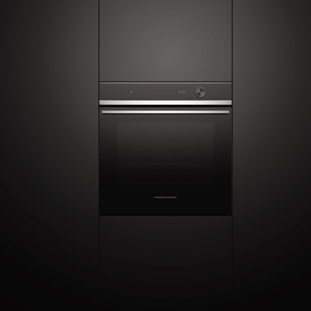 Fisher &amp; Paykel Series 7 24&quot; Contemporary Single Electric Wall Oven with 16 Functions in Stainless Steel and Black, , large