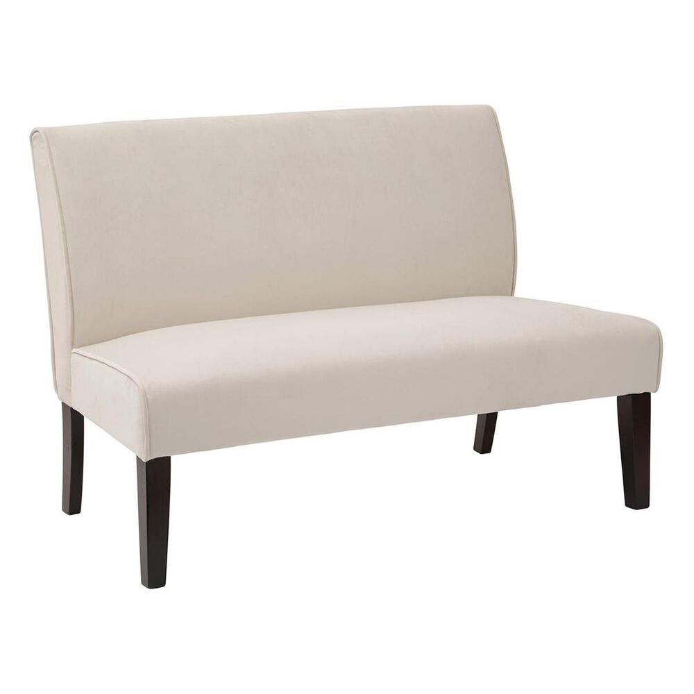 OSP Home Lagua Loveseat in Oyster Velvet Fabric and Dark Espresso Legs, , large