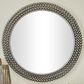 Maple and Jade 32" Round Metal Wall Mirror with Beaded Detailing in Black, , large