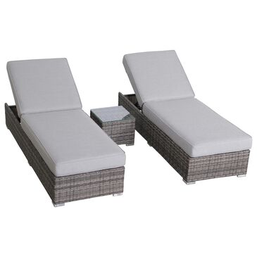 Living Source International 3-Piece Patio Chaise Set in Grey, , large