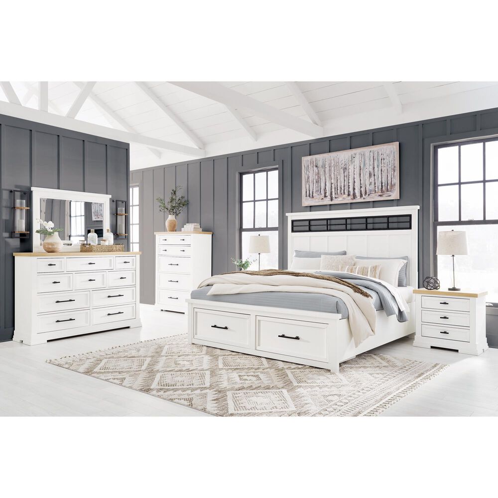 Ashley 3-Piece King Bedroom Set in White and Natural, , large