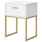 Ashley Socalle 1-Drawer Nightstand in Matte White and Gold, , large