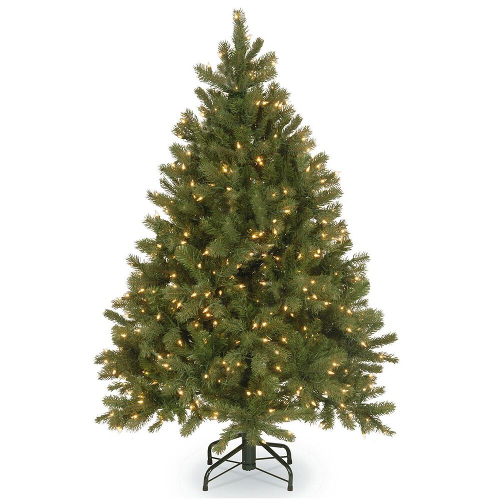 National Tree 4.5" Feel Real Downswept Douglas Fir Hinged Tree with 300 Dual Color LED Lights, , large