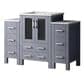 Lexora Home Volez 48" Single Bathroom Vanity in Dark Grey with White Ceramic Top and Rectangular Sink, , large