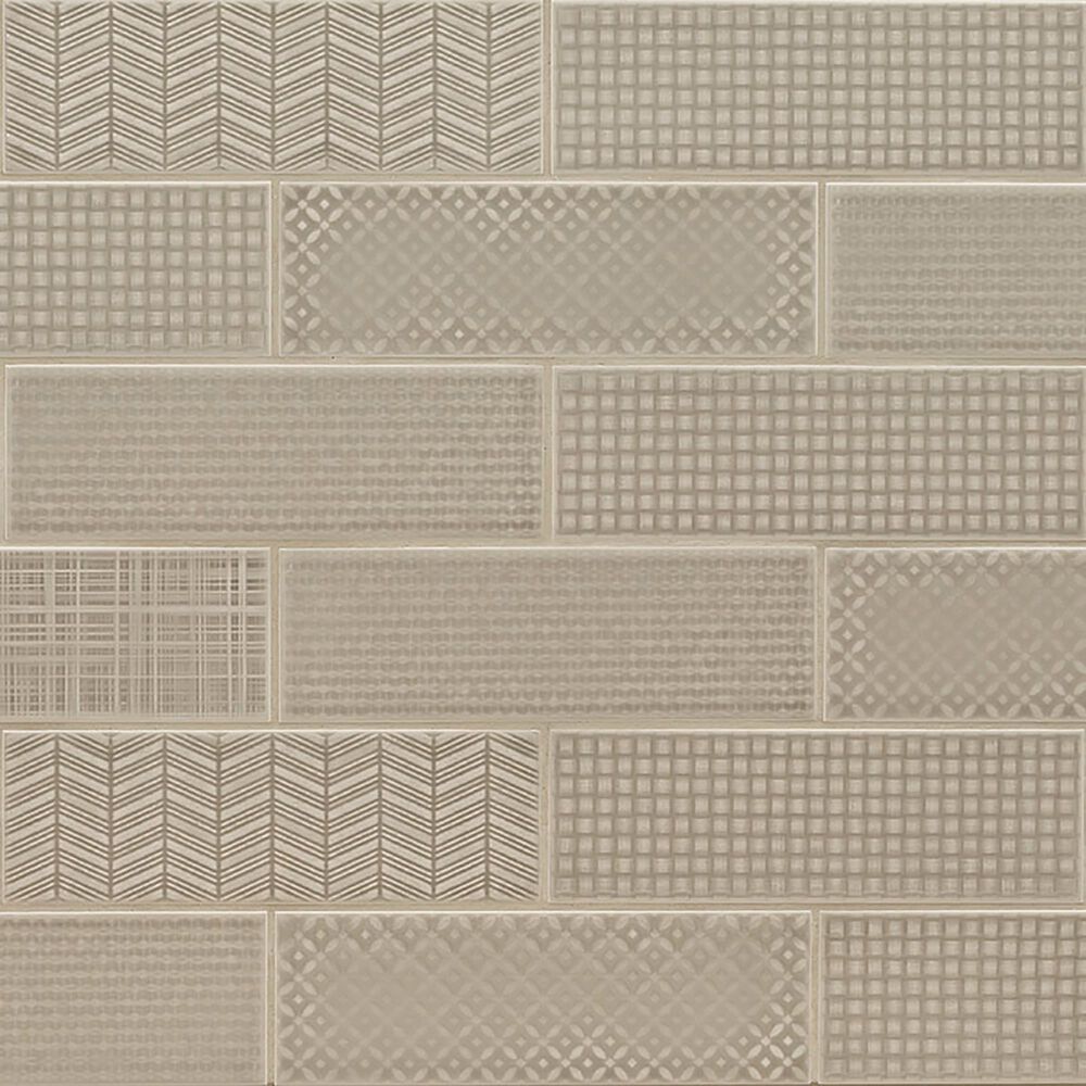 MS International Urbano Warm Concrete 3D Mix 4&quot; x 12&quot; Ceramic Tile Textured, , large