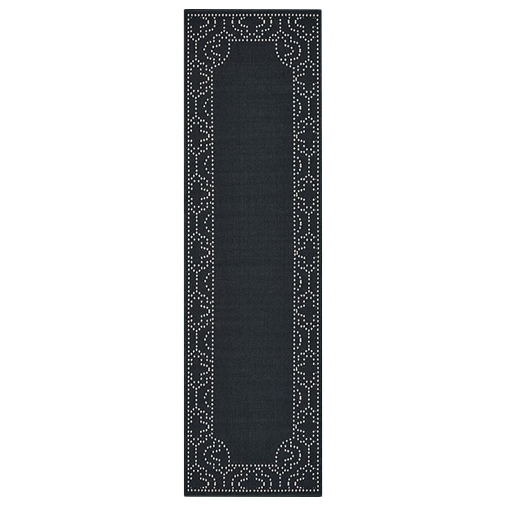 Oriental Weavers Marina 1247K 2"3" x 7"6" Black and Ivory Runner, , large
