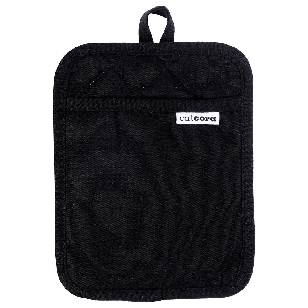 Harold Import Cotton Pot Holder in Black, , large