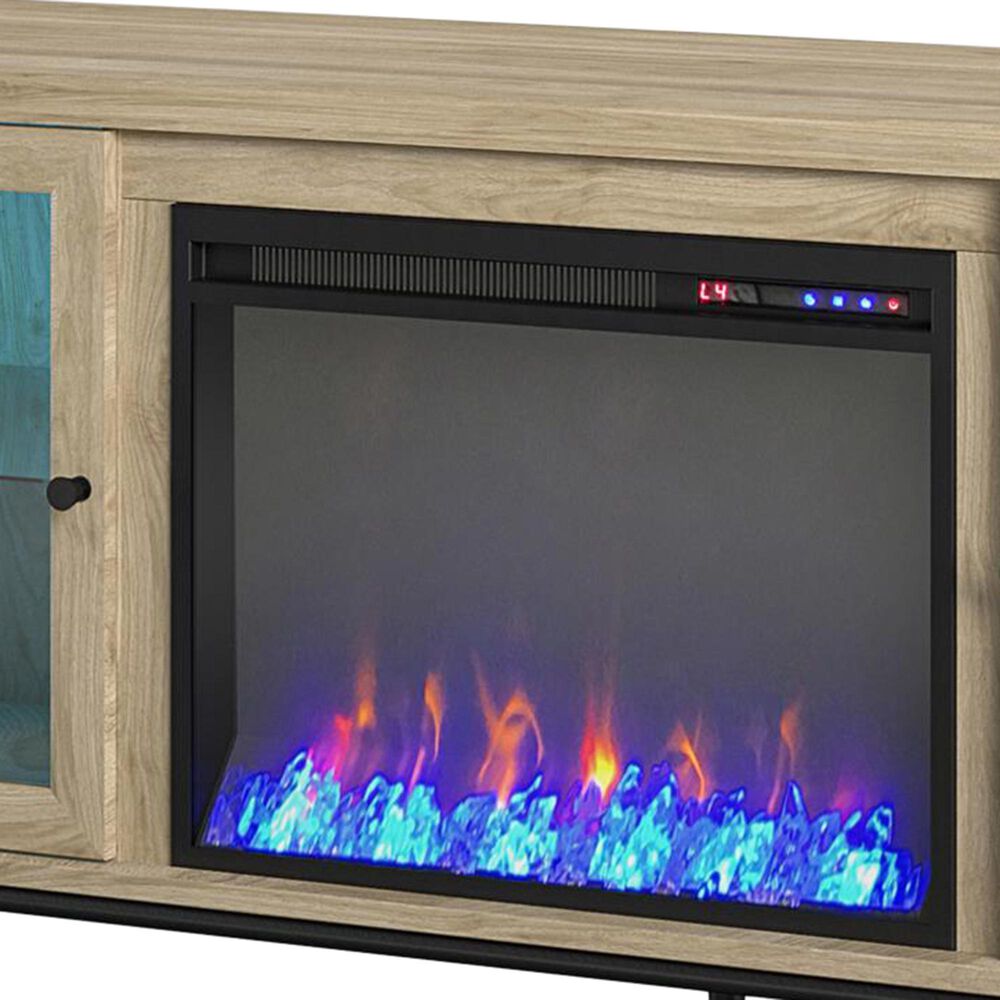 DHP Marabella 70&quot; TV Stand with Fireplace in Blonde Oak, , large